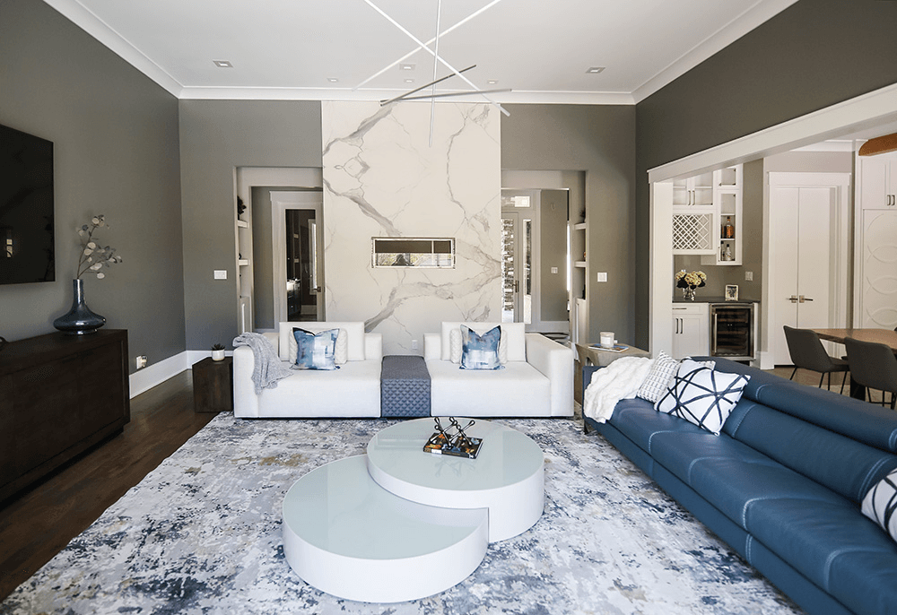 Modern Retreat Blue and Granite Accent Area | India Land, NC | An Inspiring Home