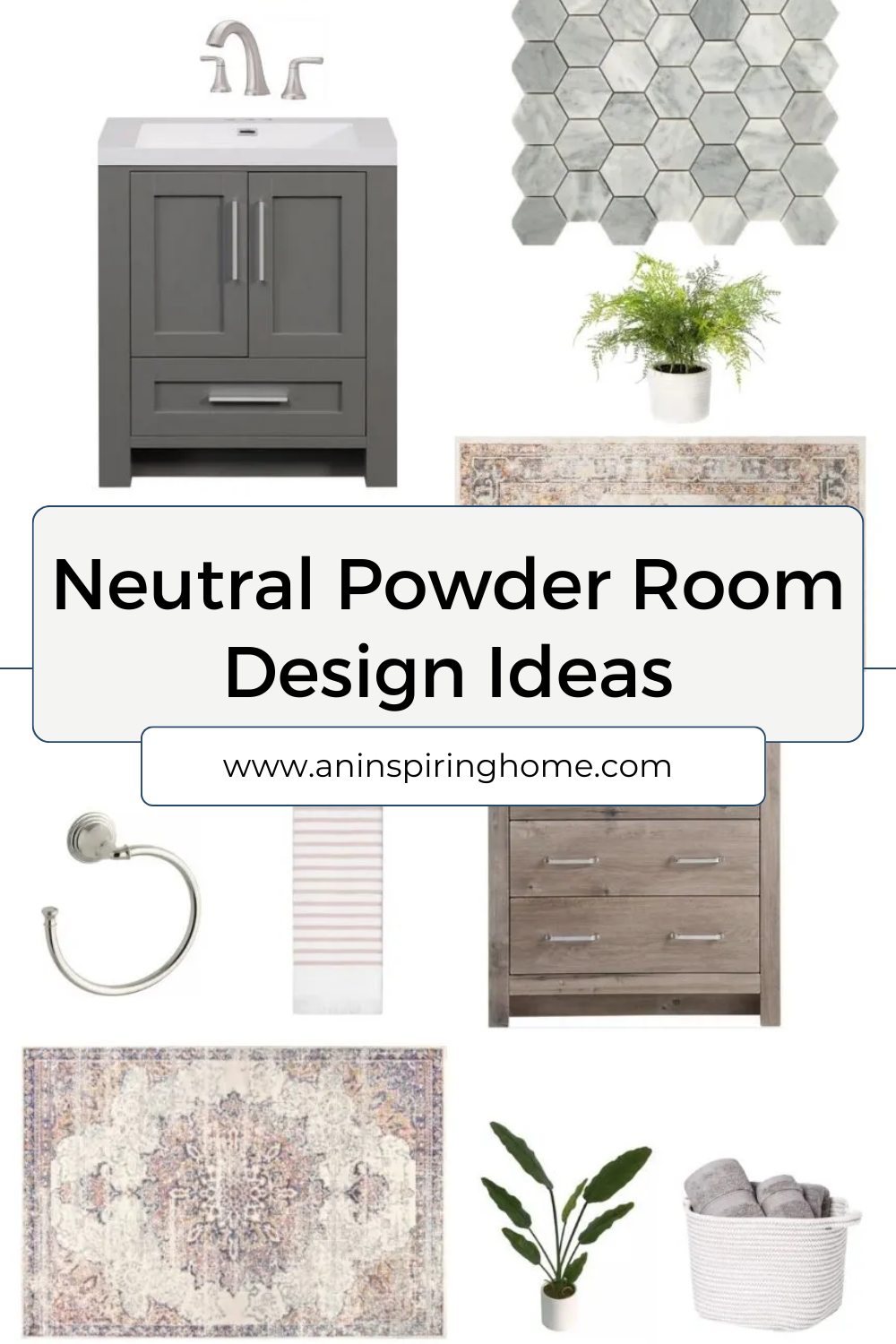 Neutral Powder Room Design Ideas