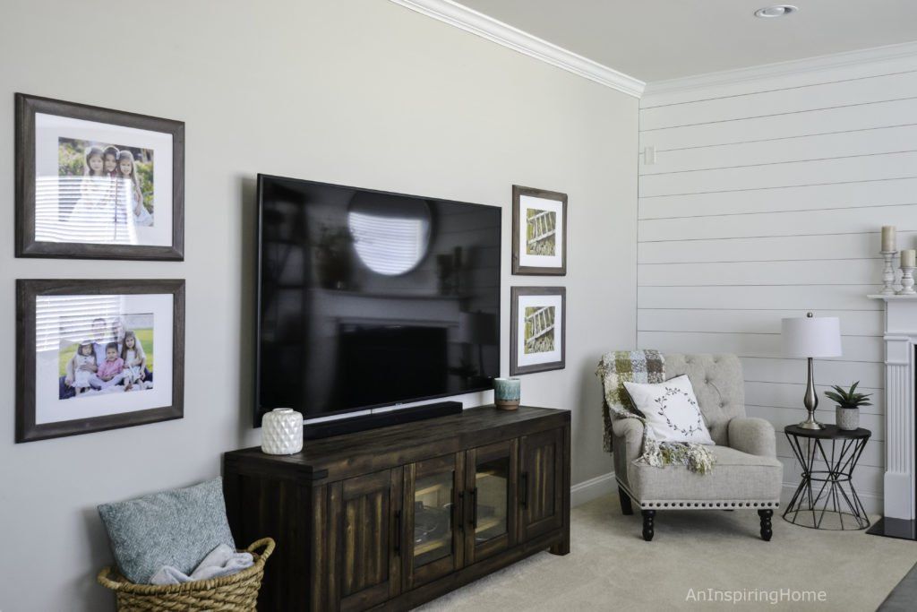 Casual Modern Farmhouse Living TV Wall | Charlotte & Waxhaw | An Inspiring Home
