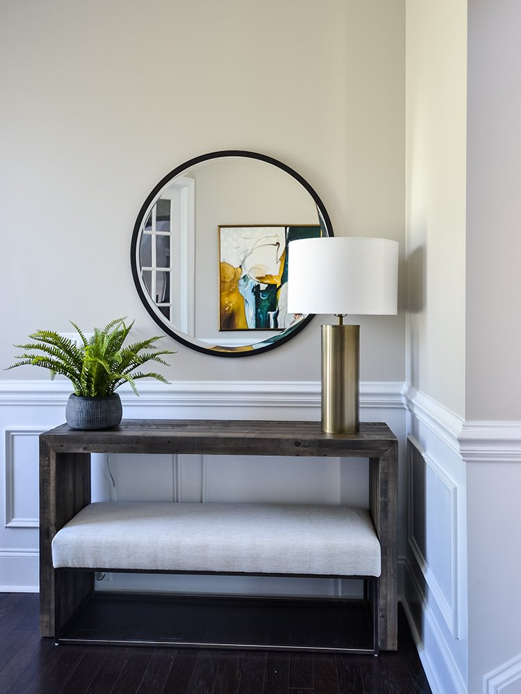 Console table with bench underneath sale