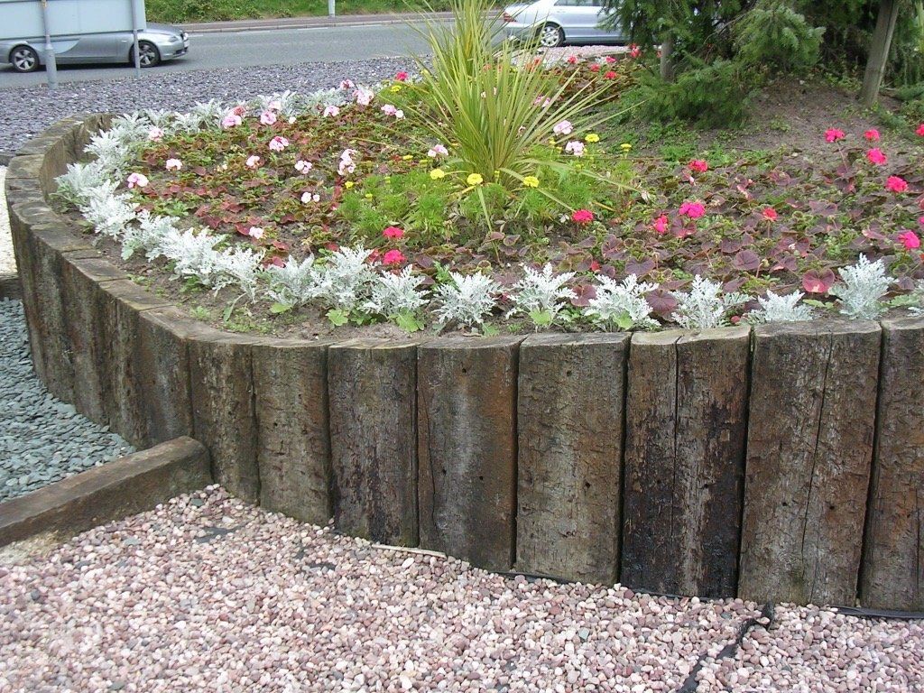 railway sleepers wall