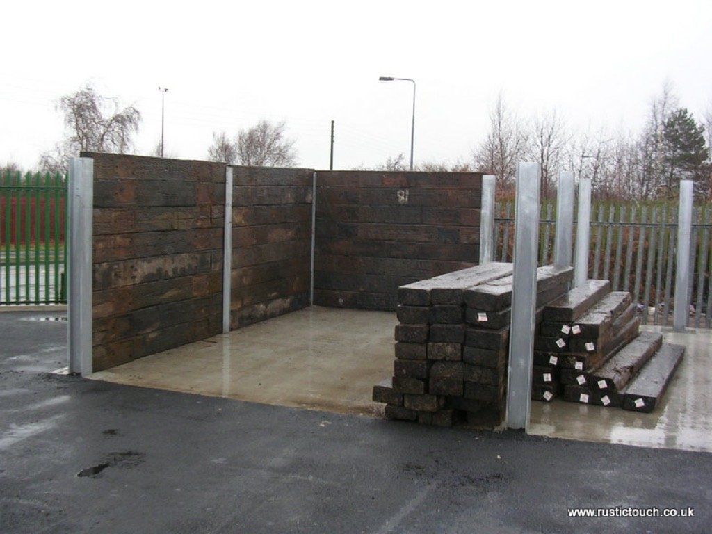 railway sleepers walls RSJs
