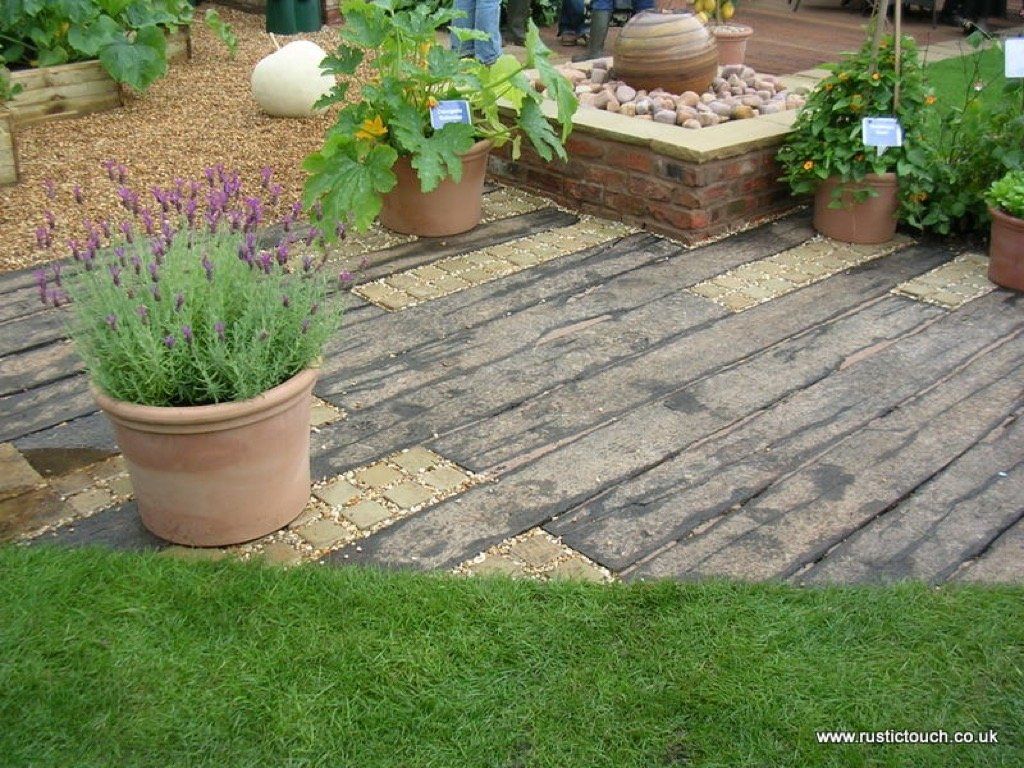 railway sleepers patio