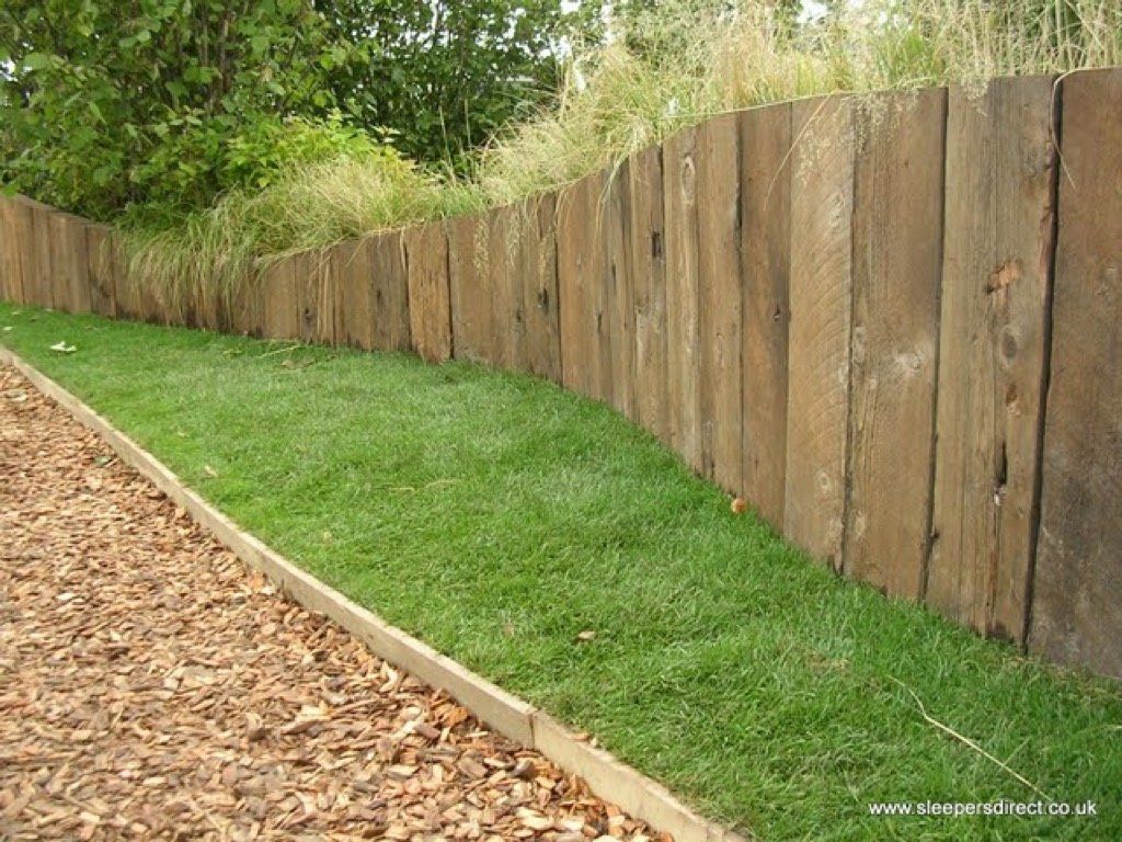 railway sleeper wall