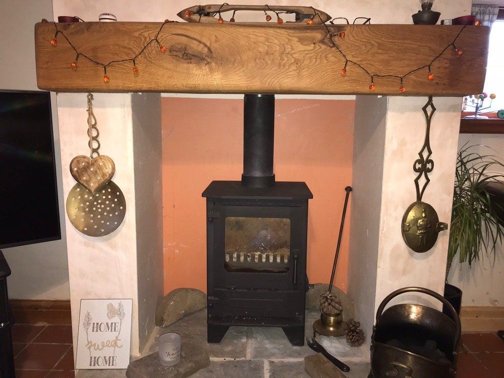 fireplace oak beam