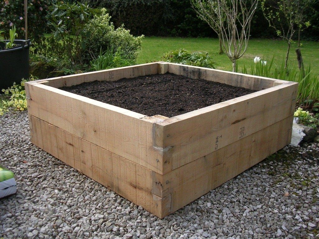 oak boards vegetable bed