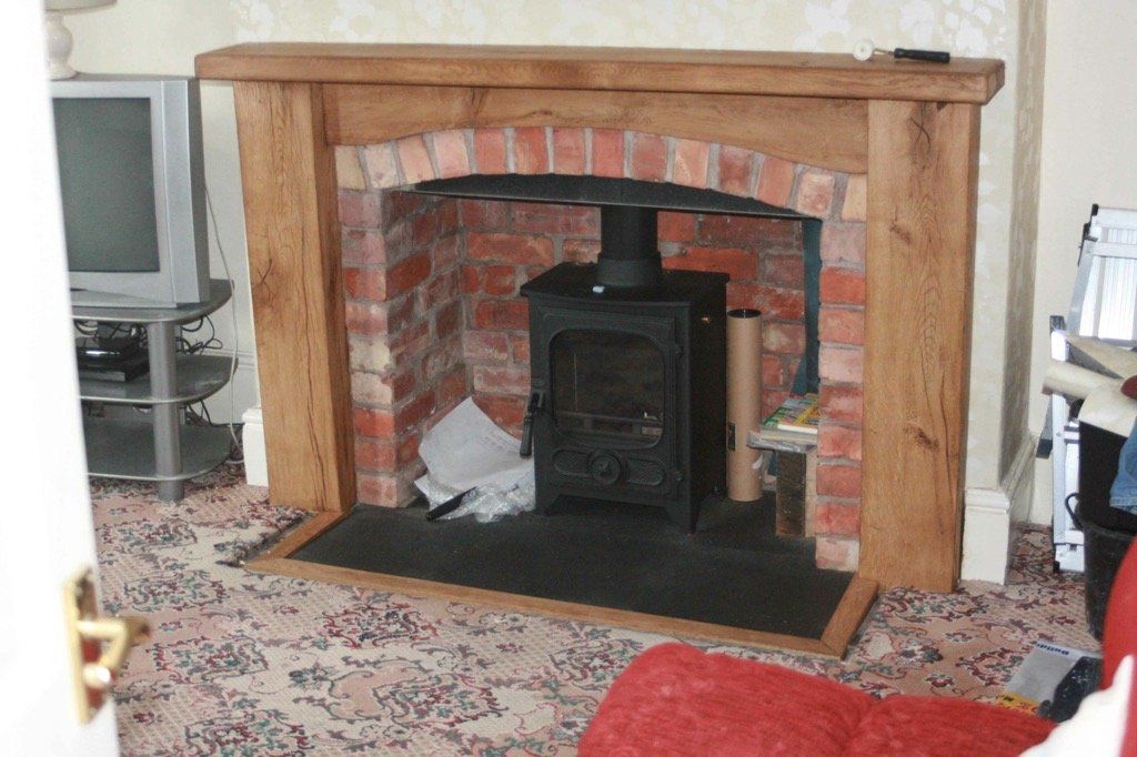 oak fire place