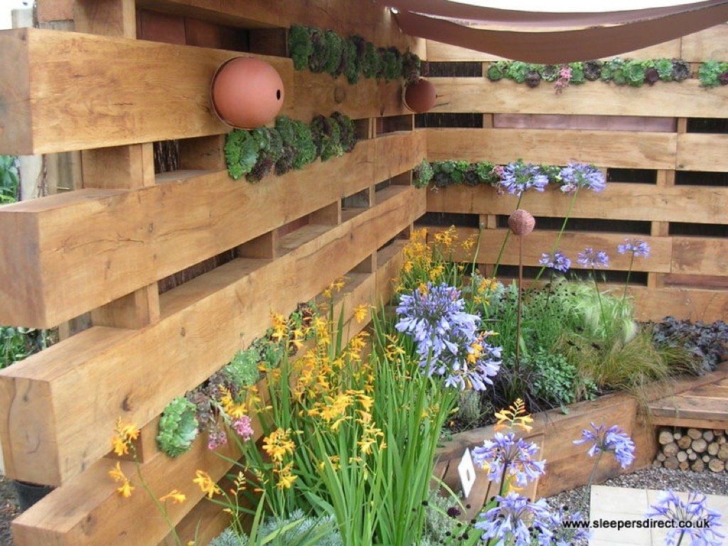 new oak sleepers RHS Tatton