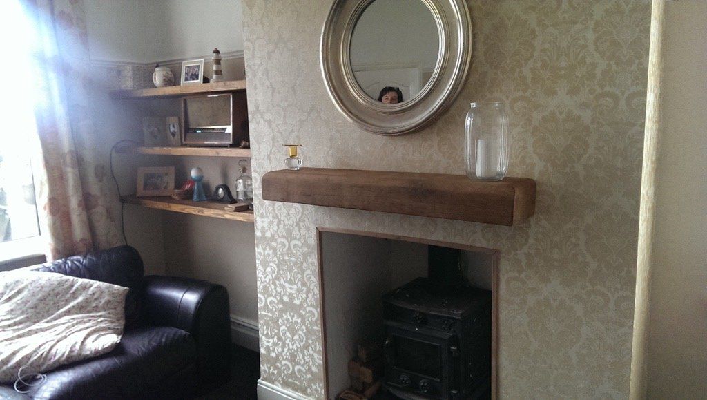 oak fireplace mantel