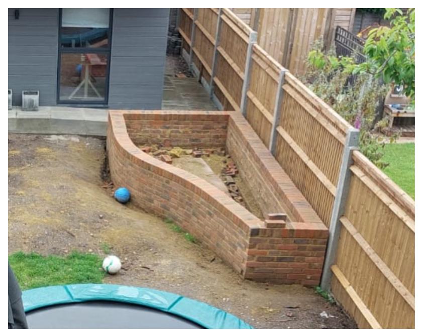 Small raised flowerbed garden