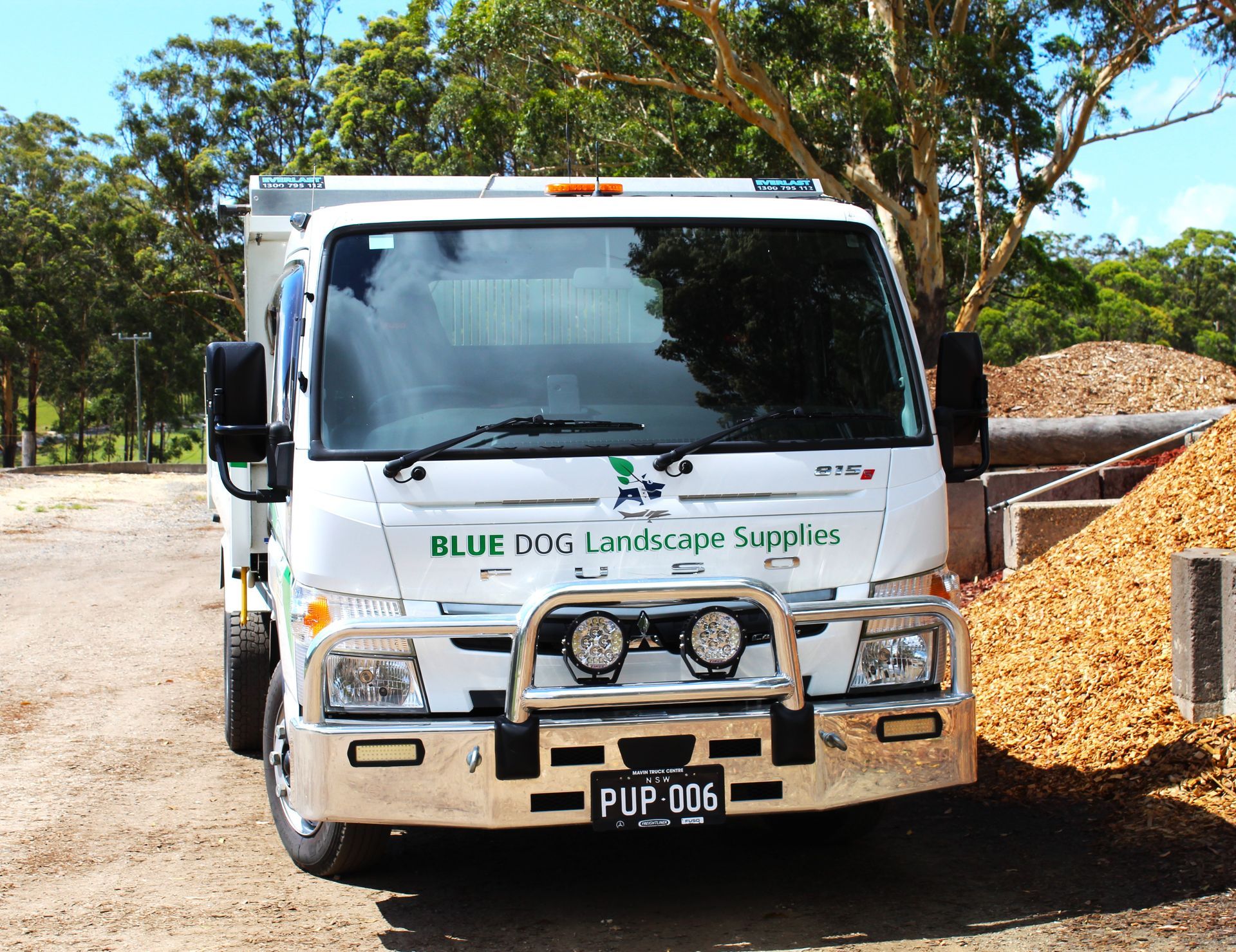 A Green And White Truck — Blue Dog Landscape Supplies In Bowraville, NSW