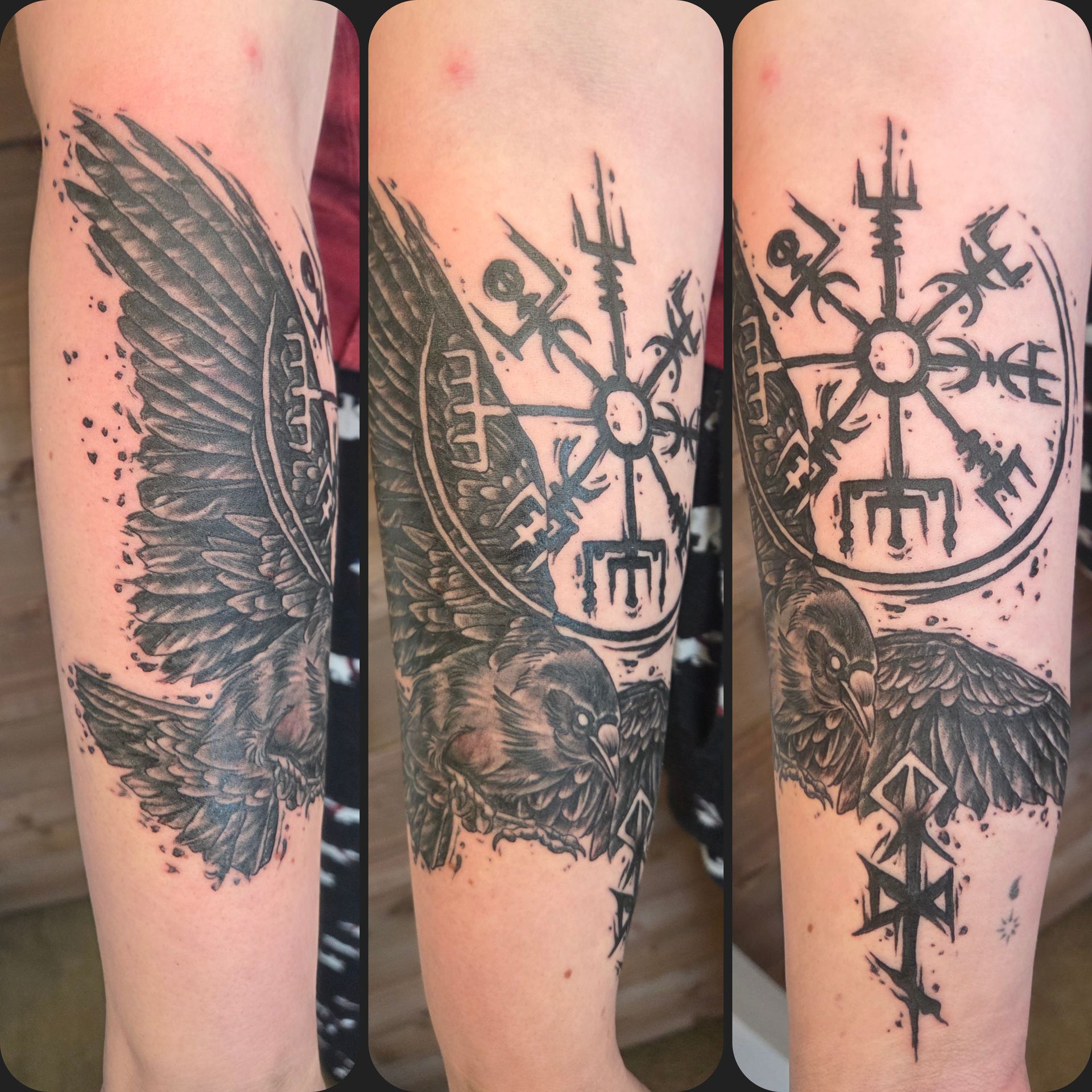 Raven Tattoo by Sheila Anderson at Crimson Empire Tattoo in Edmonton Alberta Canada