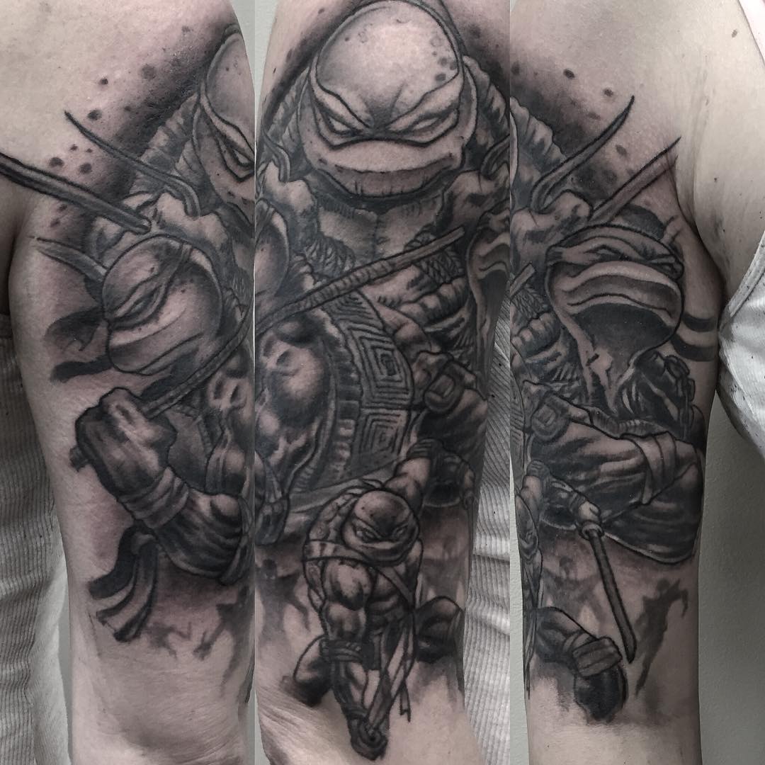 Teenage Mutant Ninja Turtles Tattoo by Steve Hayes at Black Gold Tattoo Co in Edmonton Alberta Canada
