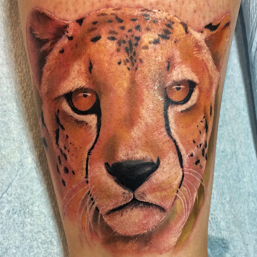 Leopard Tattoo by Chad Lavers at Crimson Empire Tattoo in Edmonton Alberta Canada