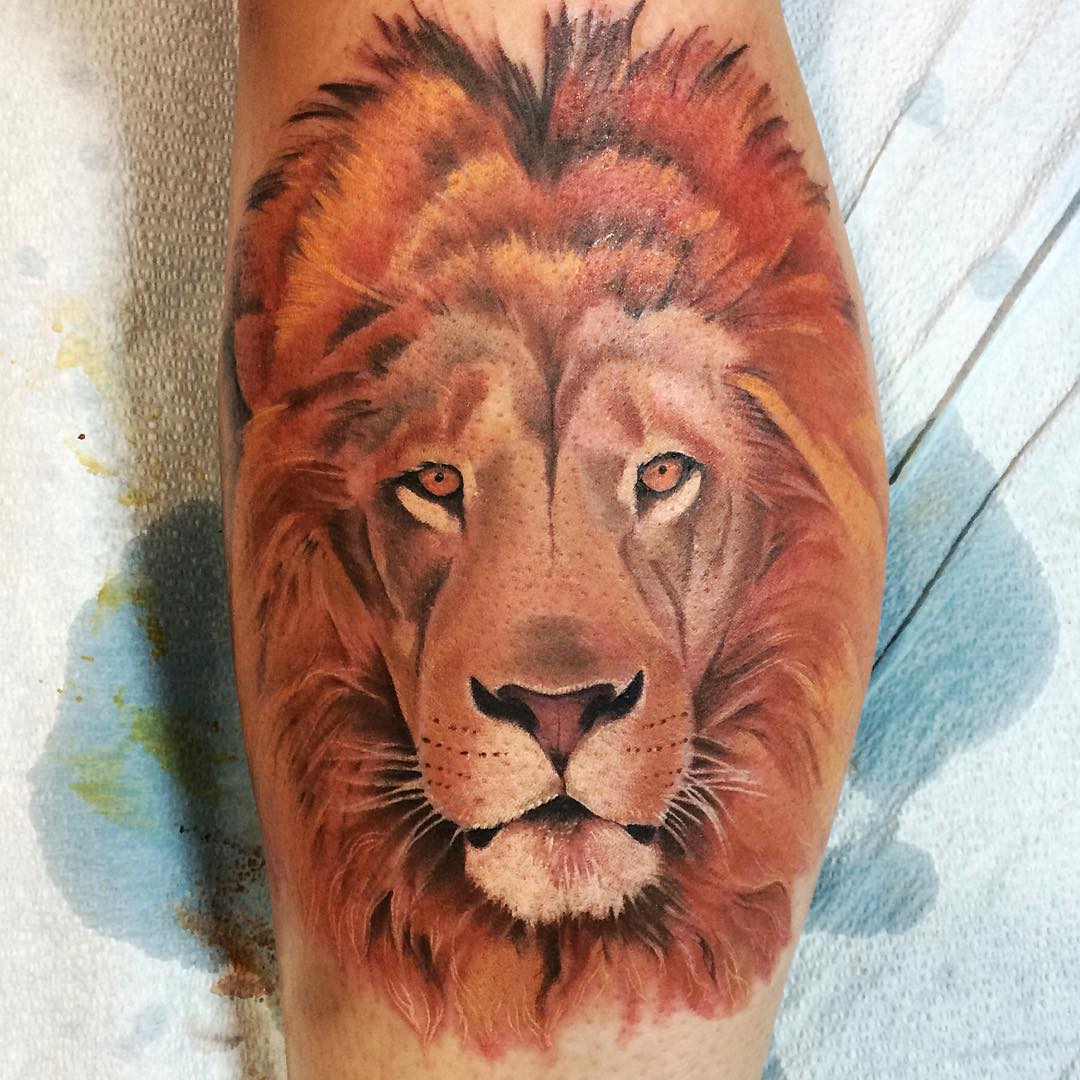 Lion Tattoo by Chad Lavers at Crimson Empire Tattoo in Edmonton Alberta Canada