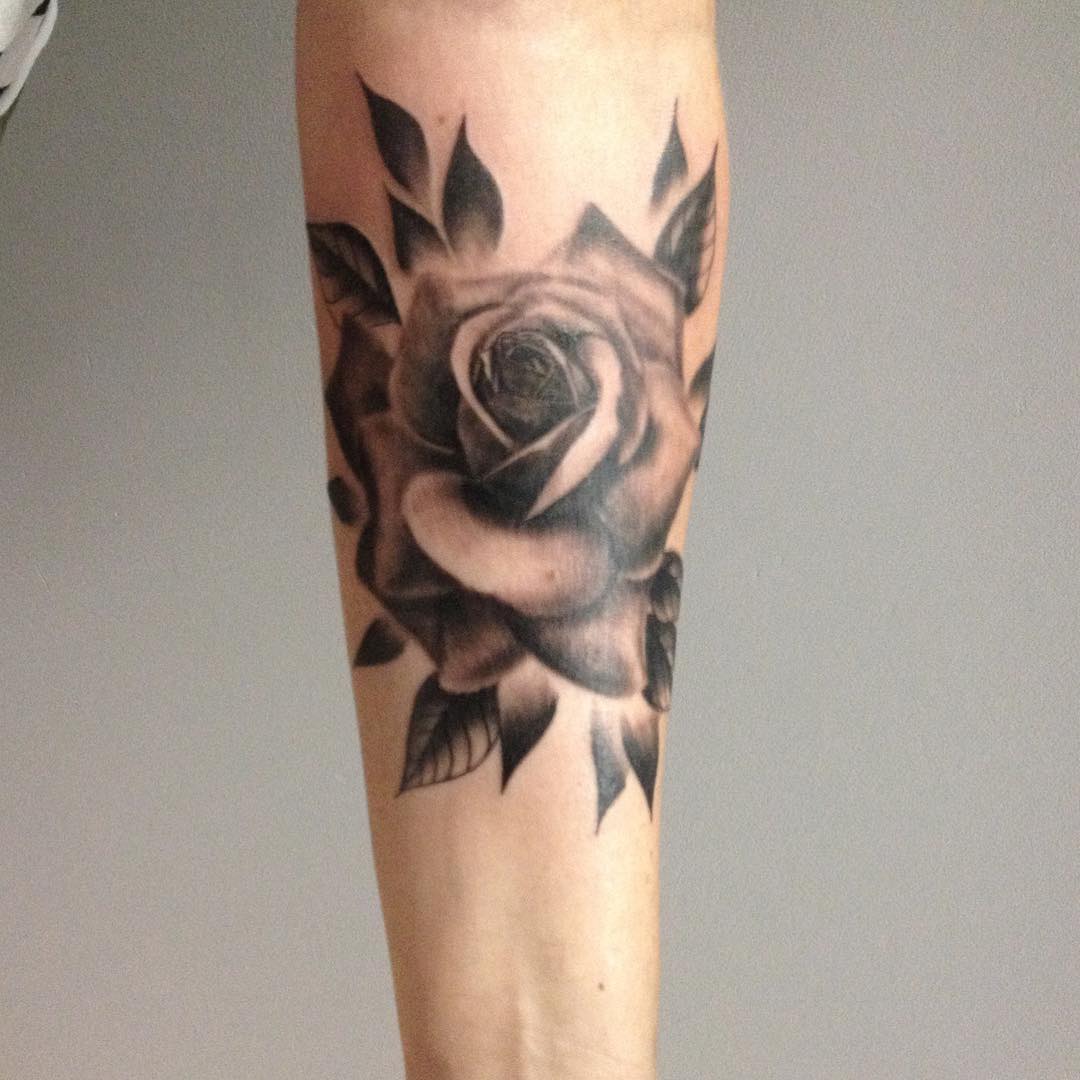 Rose Tattoo by Alan Coated at Black Gold Tattoo Co in Edmonton Alberta Canada