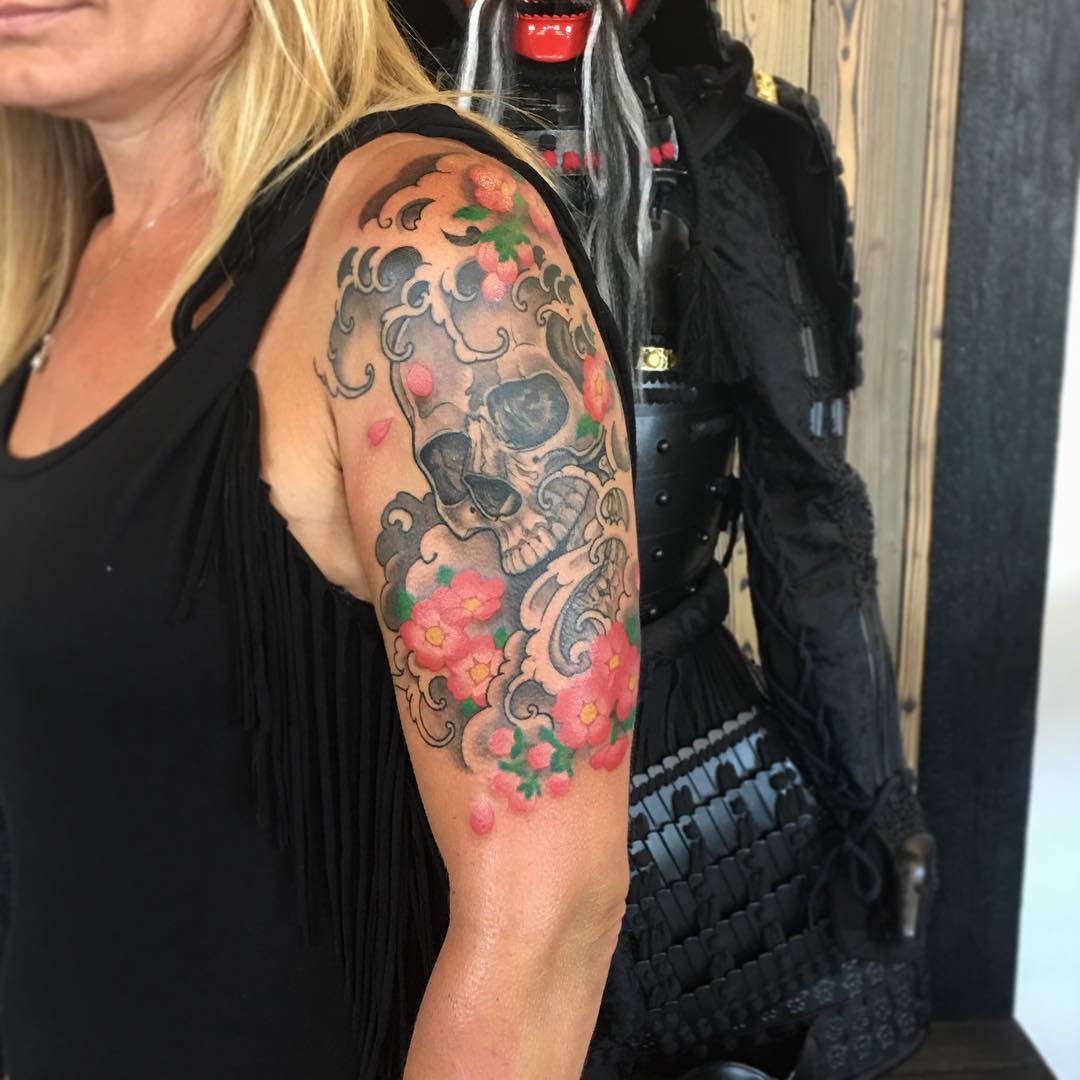 Skull Tattoo by Curt Semeniuk at Crimson Empire Tattoo in Edmonton Alberta Canada