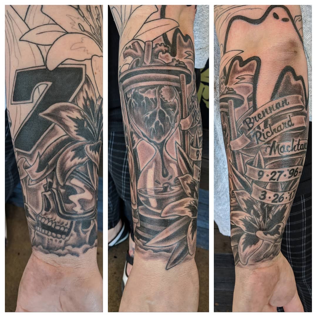 Hourglass Tattoo by Sheila Anderson at Crimson Empire Tattoo in Edmonton Alberta Canada