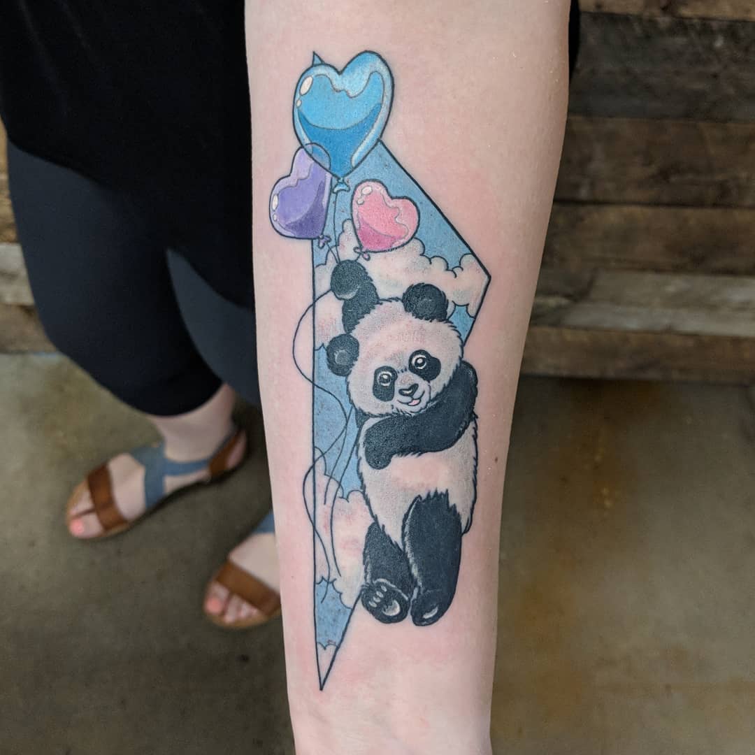 Panda Tattoo by Sheila Anderson at Crimson Empire Tattoo in Edmonton Alberta Canada