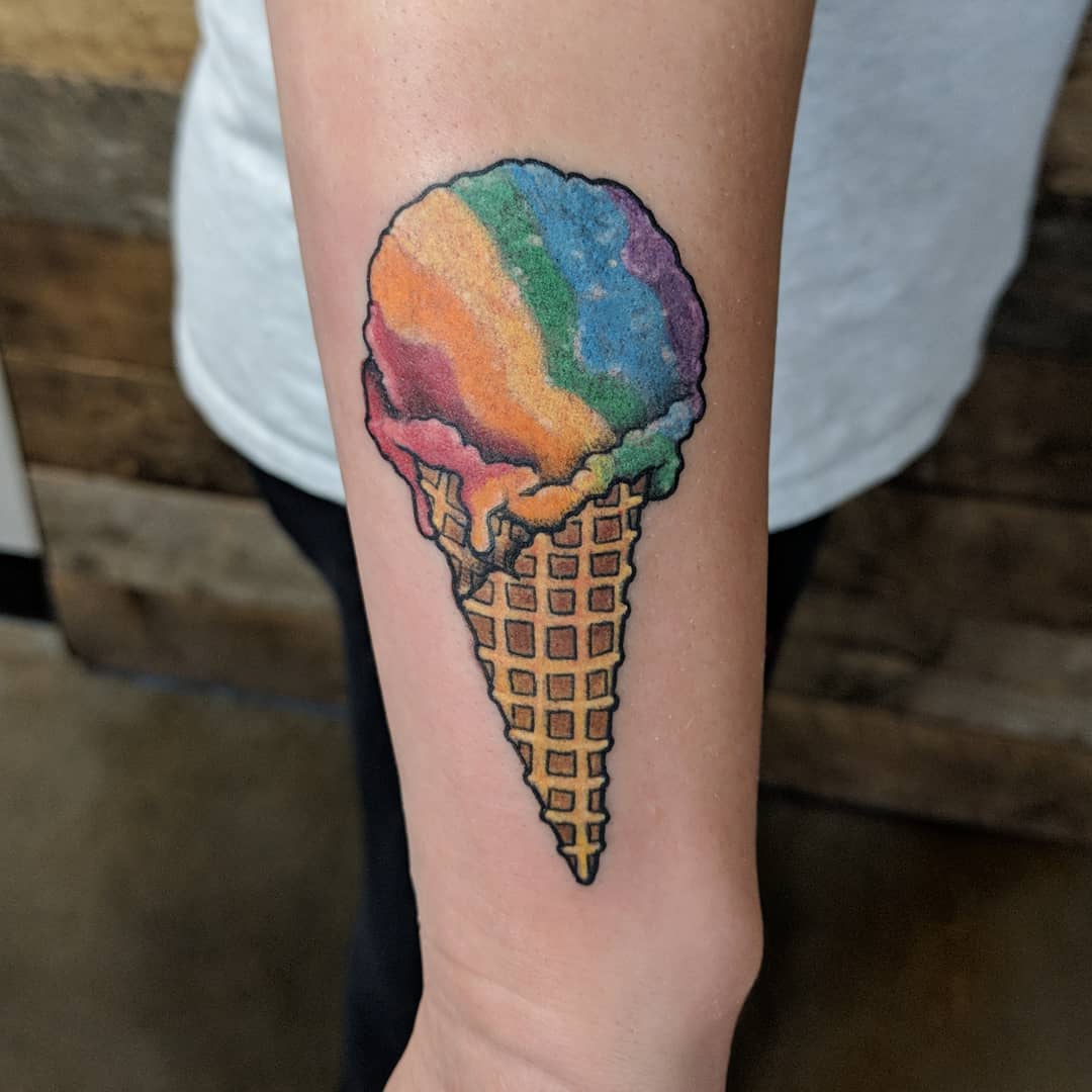 Ice Cream Tattoo by Sheila Anderson at Crimson Empire Tattoo in Edmonton Alberta Canada