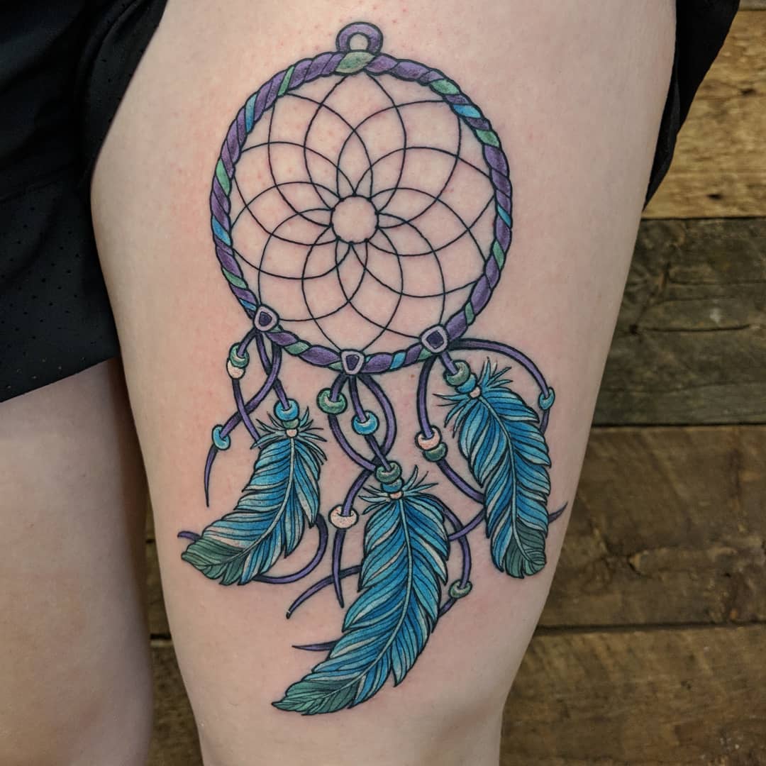 Dreamcatcher Tattoo by Sheila Anderson at Crimson Empire Tattoo in Edmonton Alberta Canada