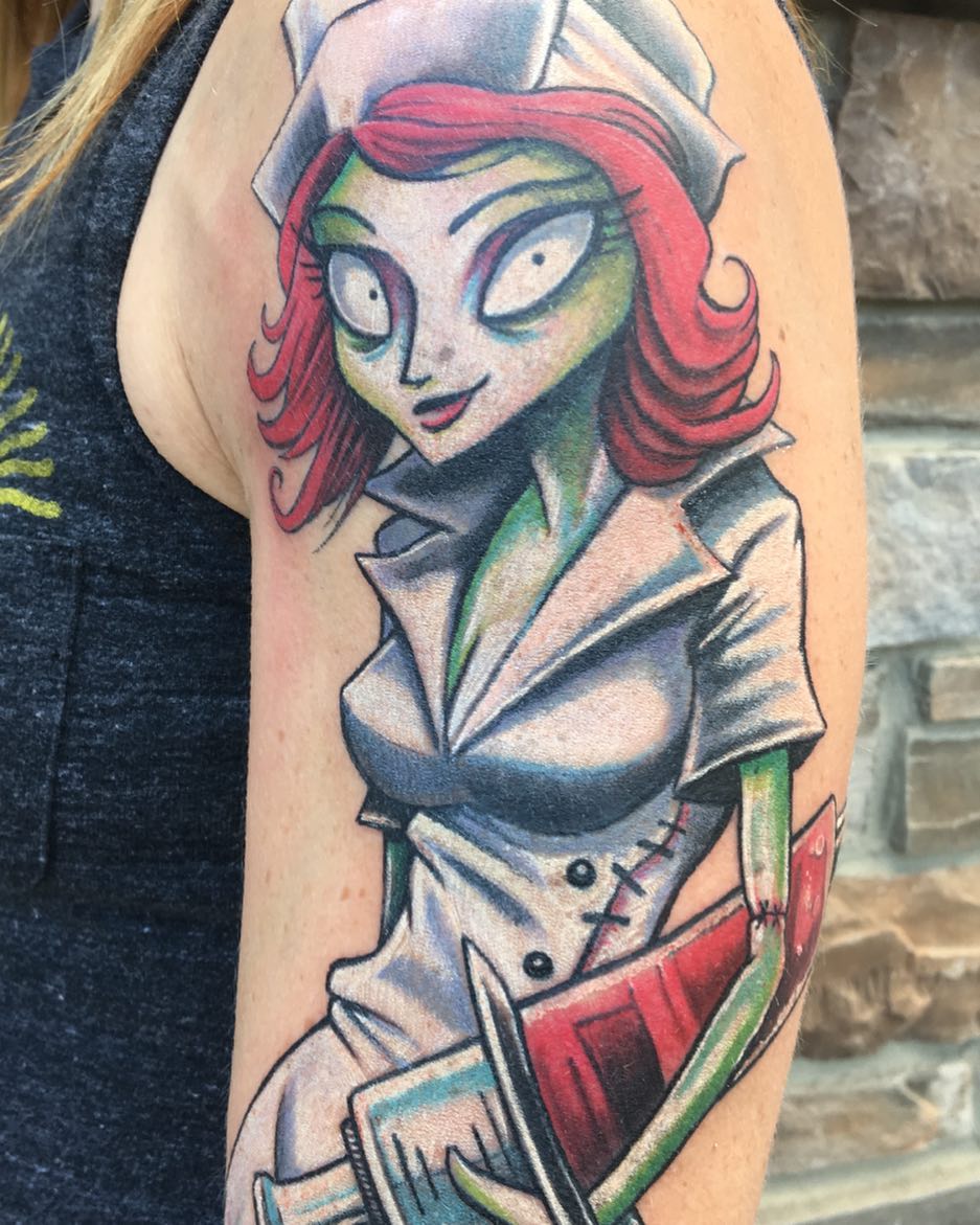 Nurse Tattoo by Chris Labrenz at Black Gold Tattoo Co in Edmonton Alberta Canada