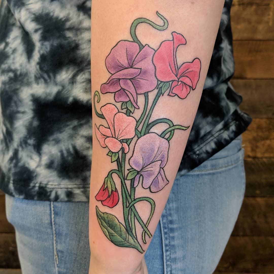 Floral Tattoo by Sheila Anderson at Crimson Empire Tattoo in Edmonton Alberta Canada