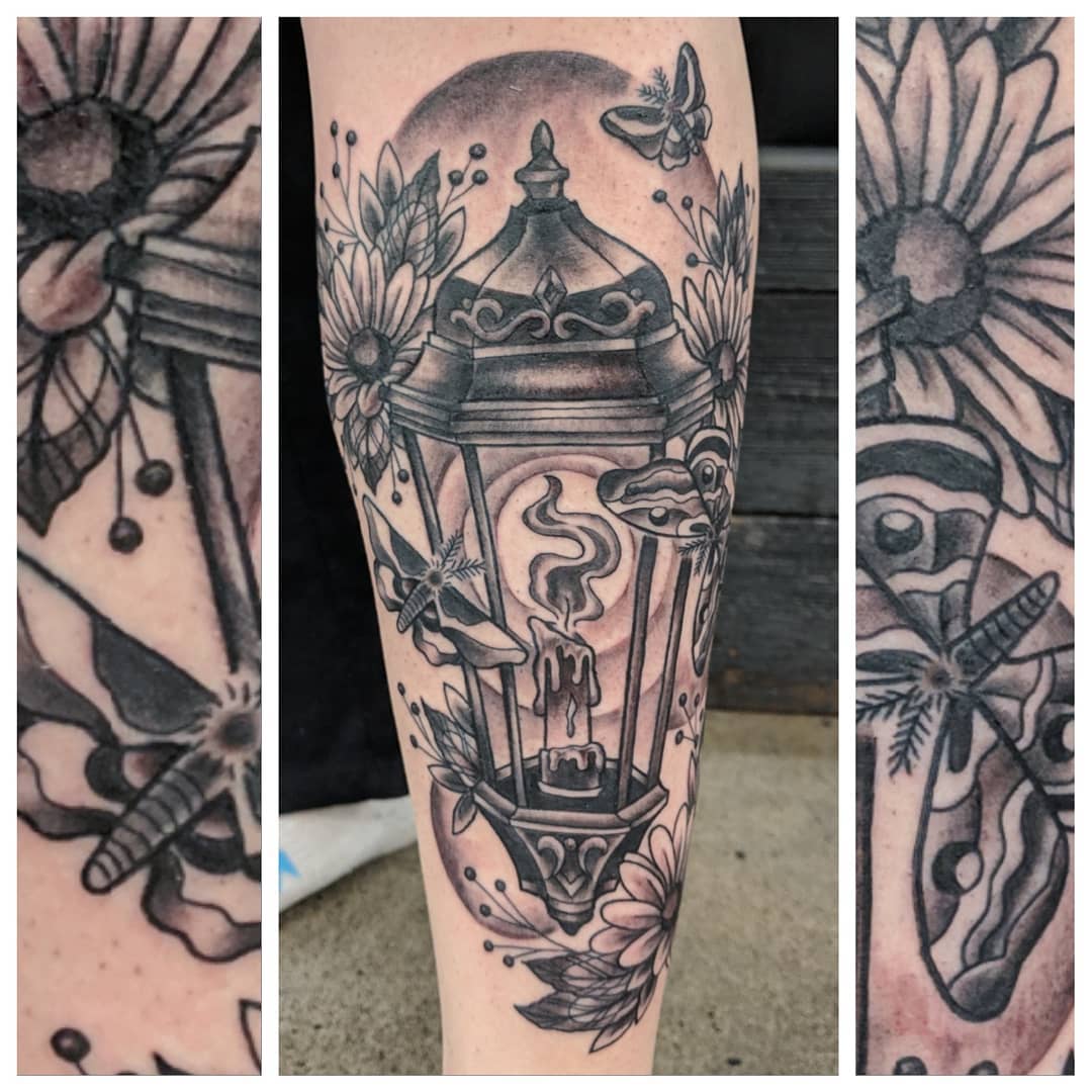 Lantern Tattoo by Sheila Anderson at Crimson Empire Tattoo in Edmonton Alberta Canada