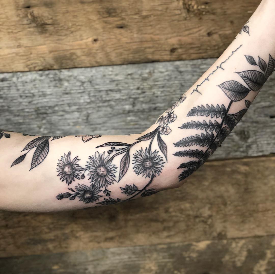 Floral Tattoo by Vanessa Spezowka at Crimson Empire Tattoo in Edmonton Alberta Canada