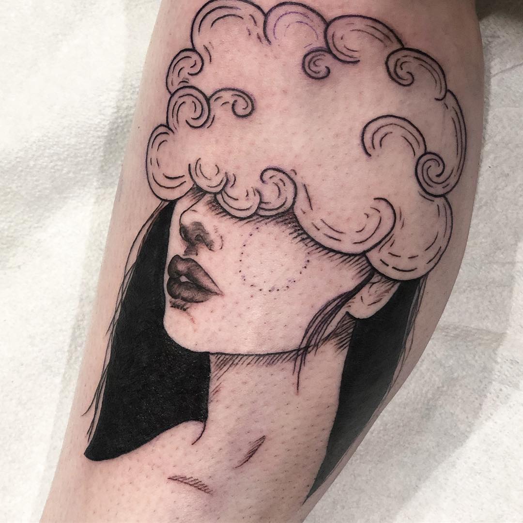 Head in the Clouds Tattoo by Vanessa Spezowka at Crimson Empire Tattoo in Edmonton Alberta Canada