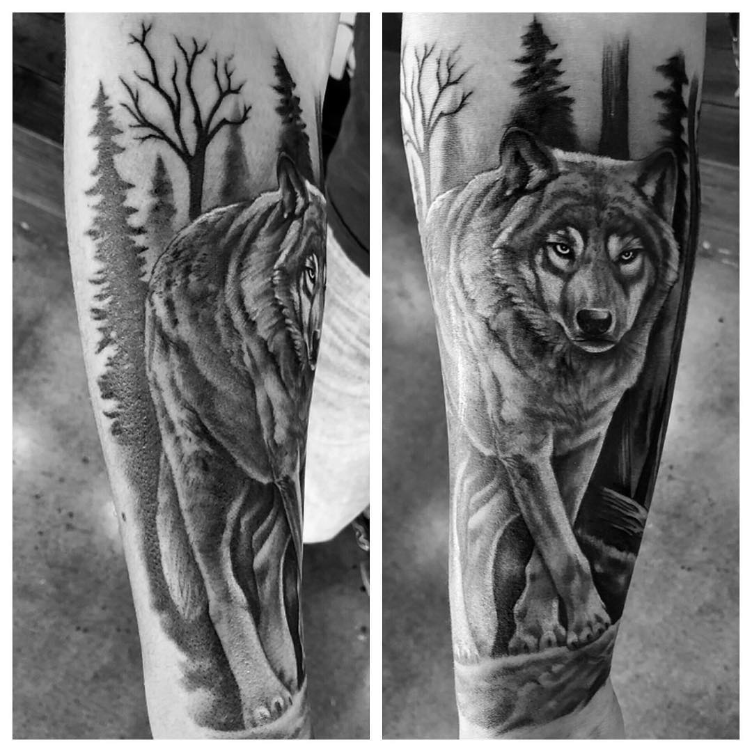 Wolf Tattoo by Chad Lavers at Crimson Empire Tattoo in Edmonton Alberta Canada