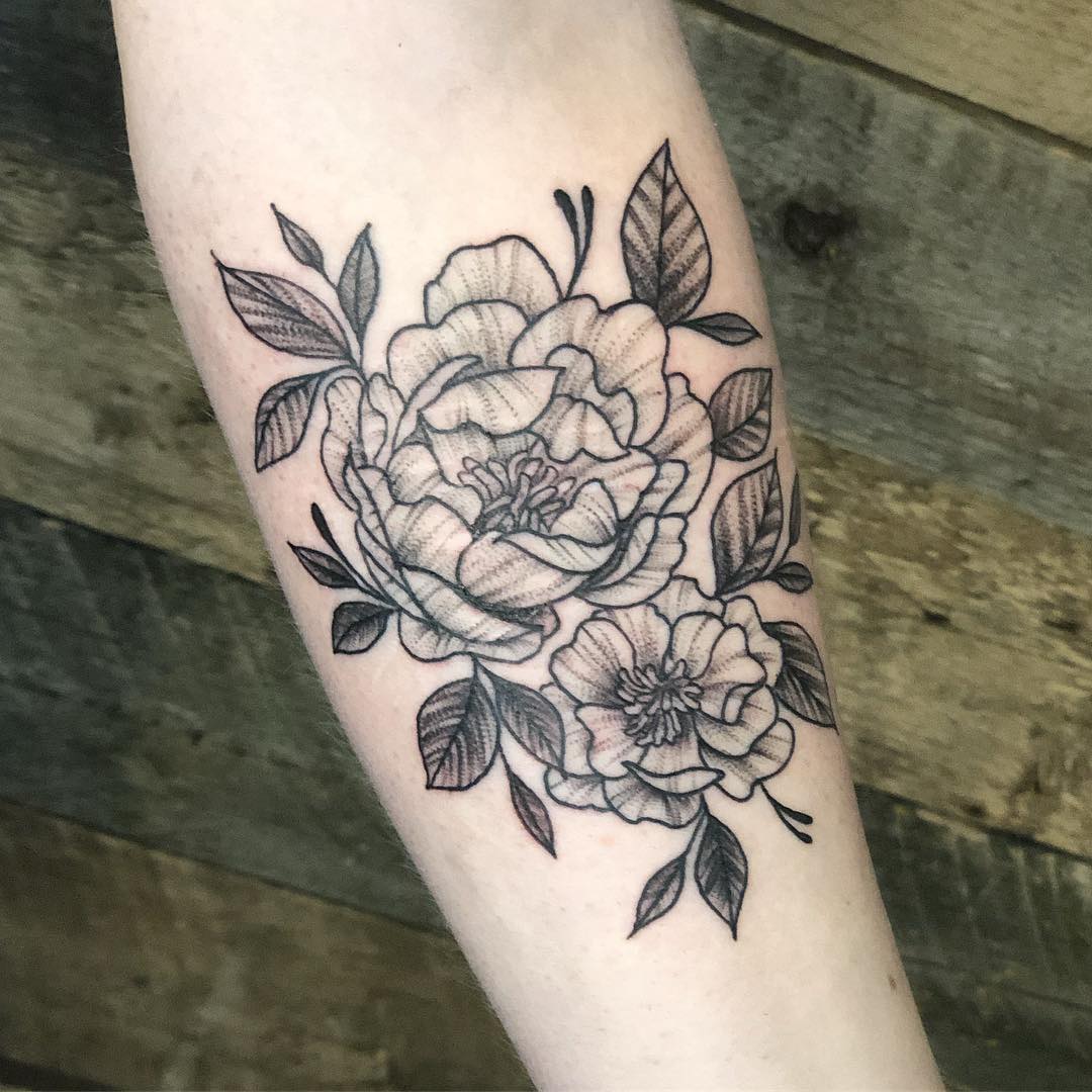 Floral Tattoo by Vanessa Spezowka at Crimson Empire Tattoo in Edmonton Alberta Canada