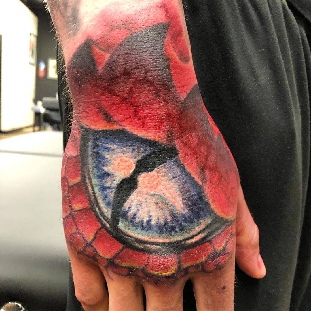 Dragon Eye Tattoo by Steve Hayes at Black Gold Tattoo Co in Edmonton Alberta Canada