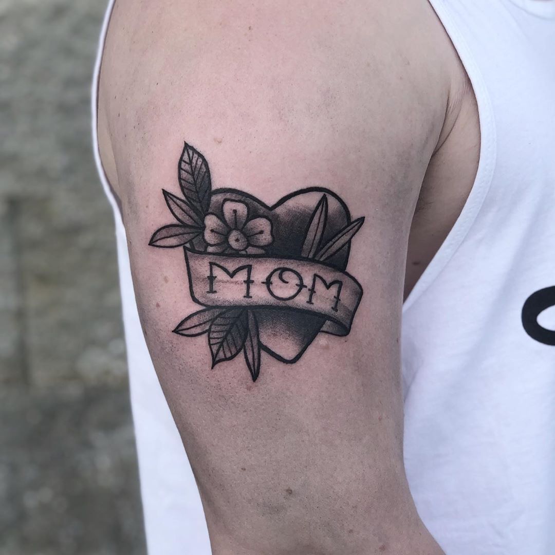Mom Heart Tattoo by Vanessa Spezowka at Crimson Empire Tattoo in Edmonton Alberta Canada