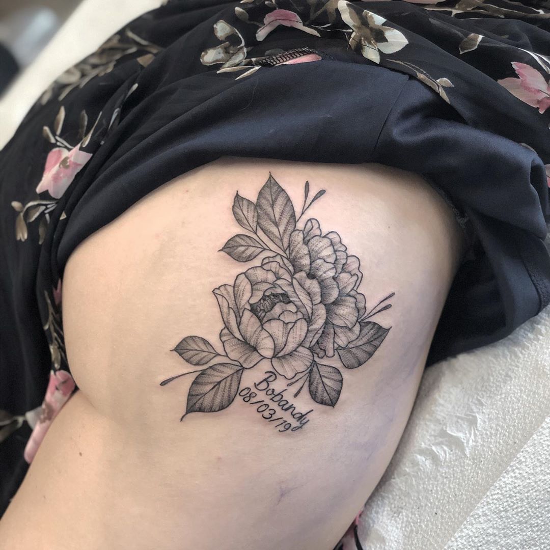 Floral Tattoo by Vanessa Spezowka at Crimson Empire Tattoo in Edmonton Alberta Canada