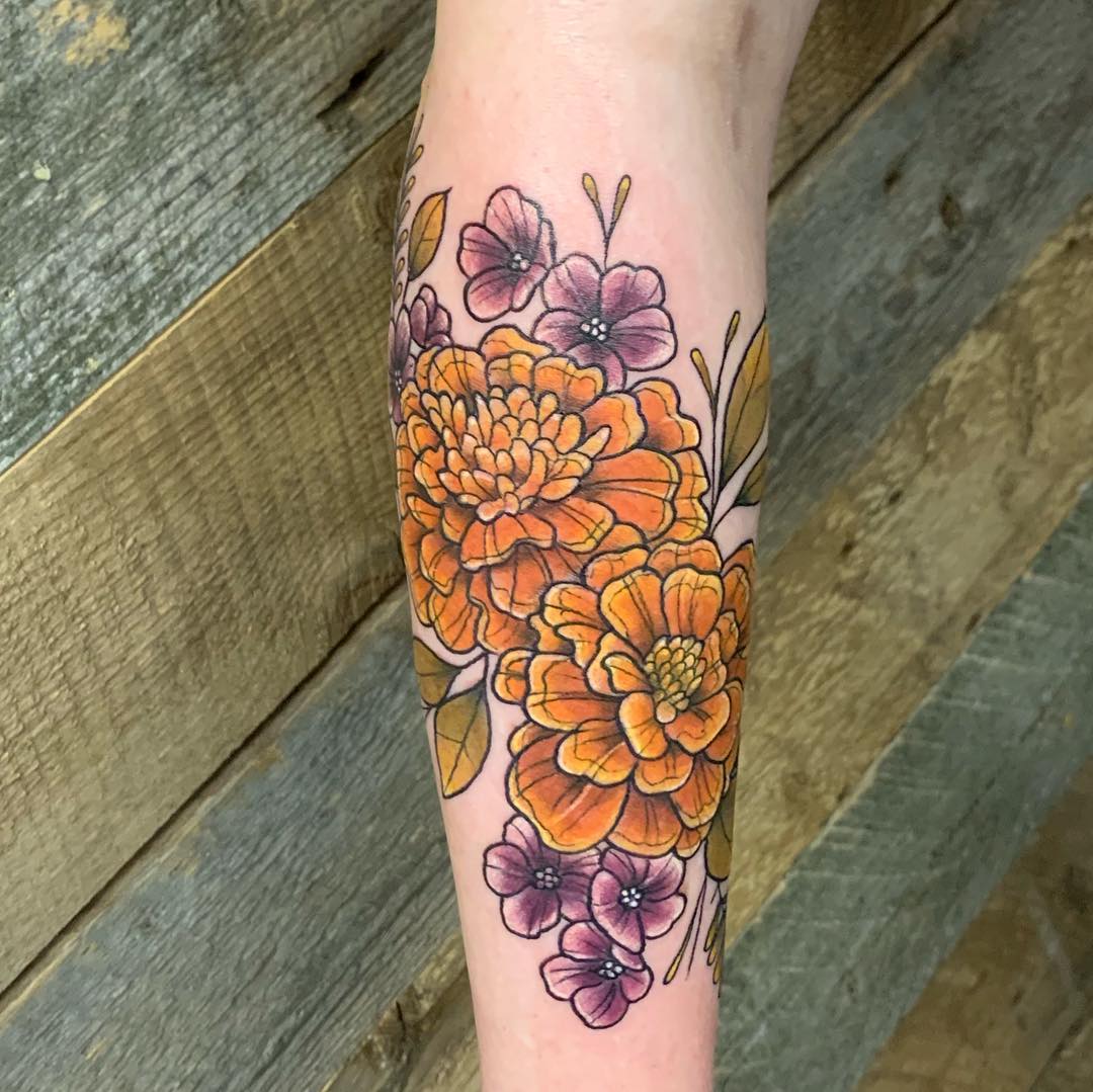 Floral Tattoo by Vanessa Spezowka at Crimson Empire Tattoo in Edmonton Alberta Canada