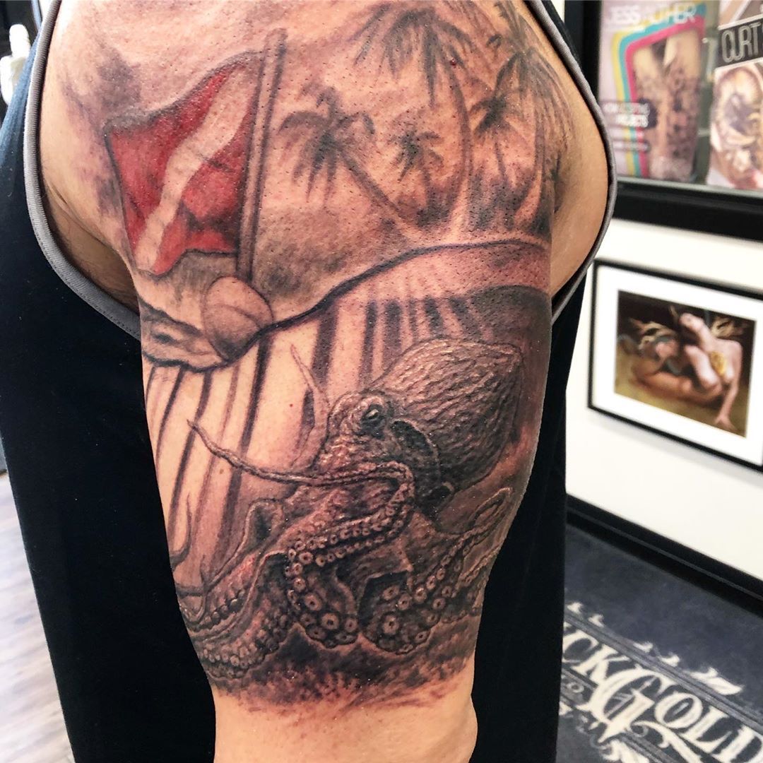 Octopus Tattoo by Steve Hayes at Black Gold Tattoo Co in Edmonton Alberta Canada
