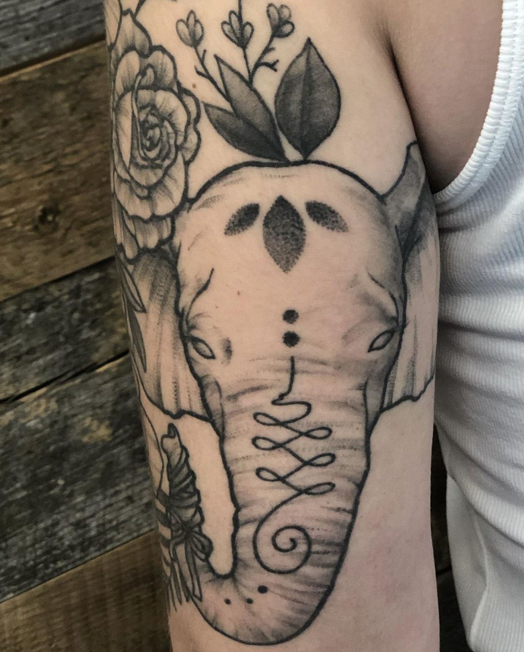 Elephant Tattoo by Vanessa Spezowka at Crimson Empire Tattoo in Edmonton Alberta Canada