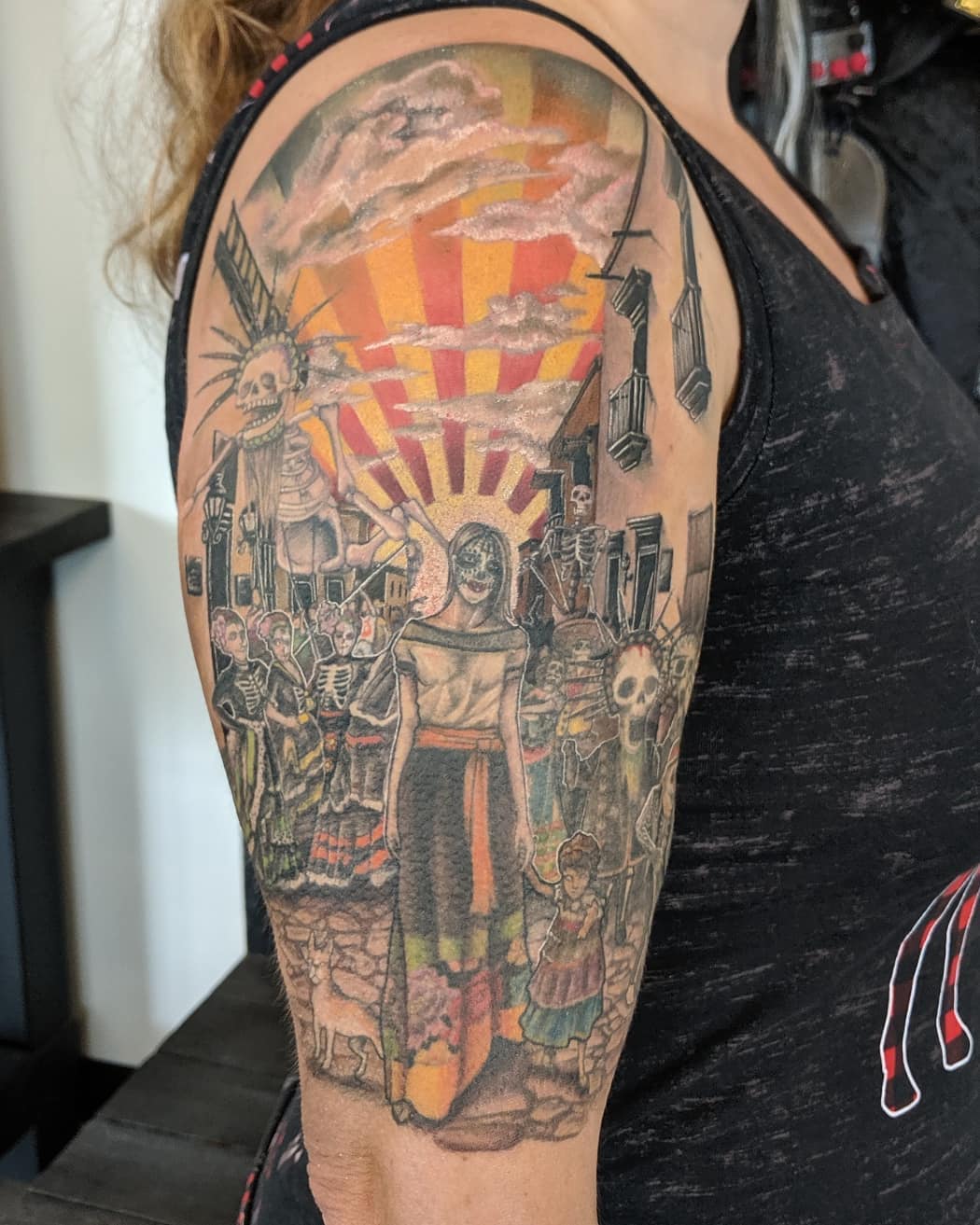 Day of the Dead Tattoo by Kevin Sherritt at Black Gold Tattoo Co in Edmonton Alberta Canada