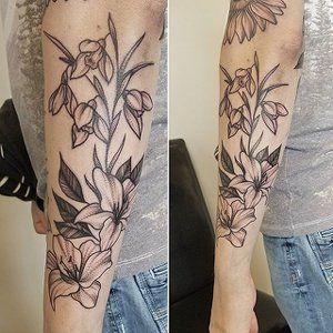 Floral Tattoo by Adrienne Alexander at Crimson Empire Tattoo in Edmonton Alberta Canada