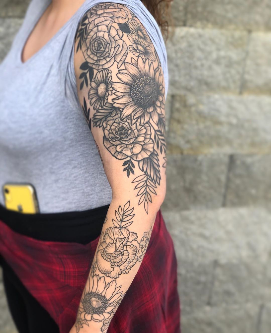 Floral Sleeve by Vanessa Spezowka at Crimson Empire Tattoo in Edmonton Alberta Canada