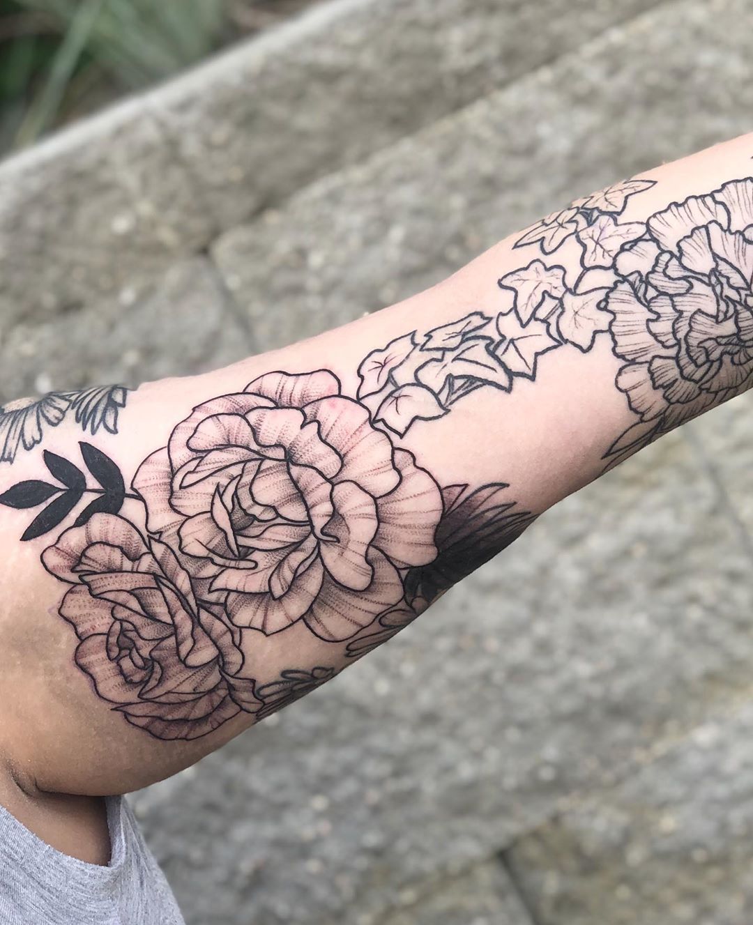 Floral Tattoo by Vanessa Spezowka at Crimson Empire Tattoo in Edmonton Alberta Canada