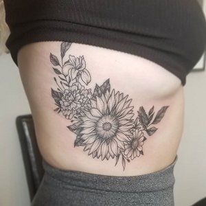 Floral Tattoo by Adrienne Alexander at Crimson Empire Tattoo in Edmonton Alberta Canada