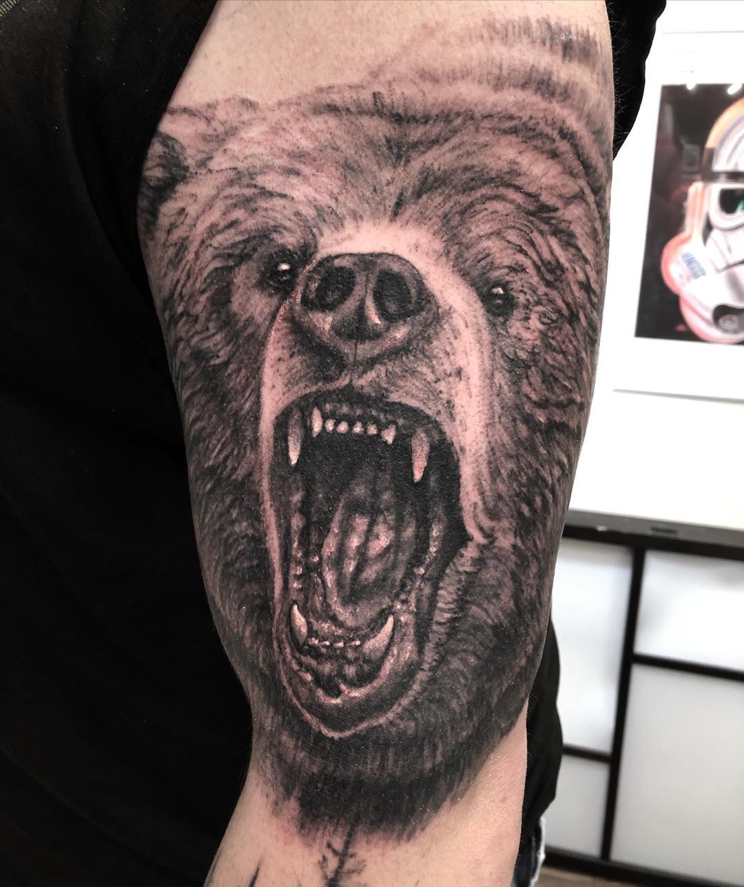 Bear Tattoo by Steve Hayes at Black Gold Tattoo Co in Edmonton Alberta Canada