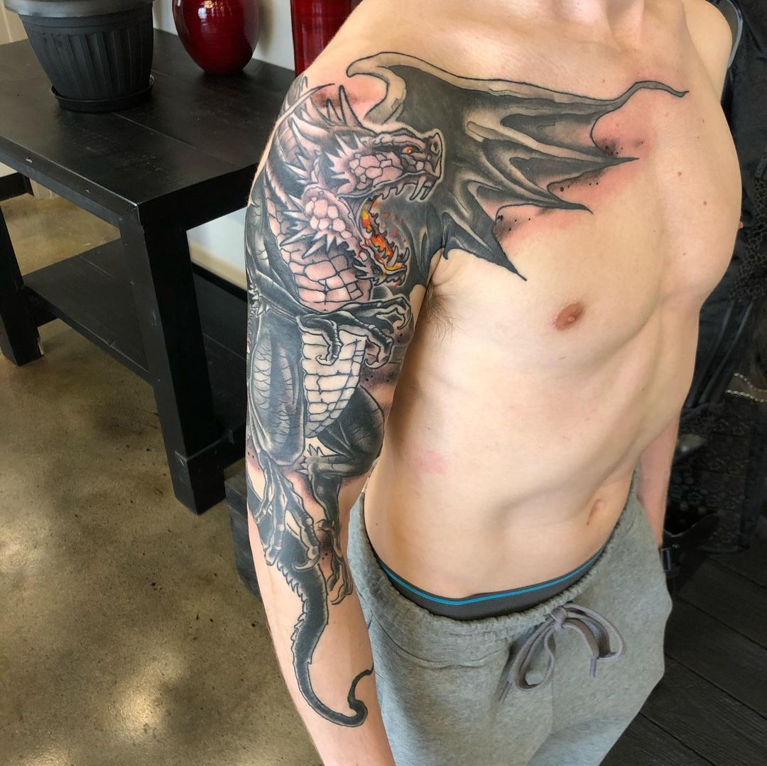 Dragon Tattoo by Curt Semeniuk at Crimson Empire Tattoo in Edmonton Alberta Canada