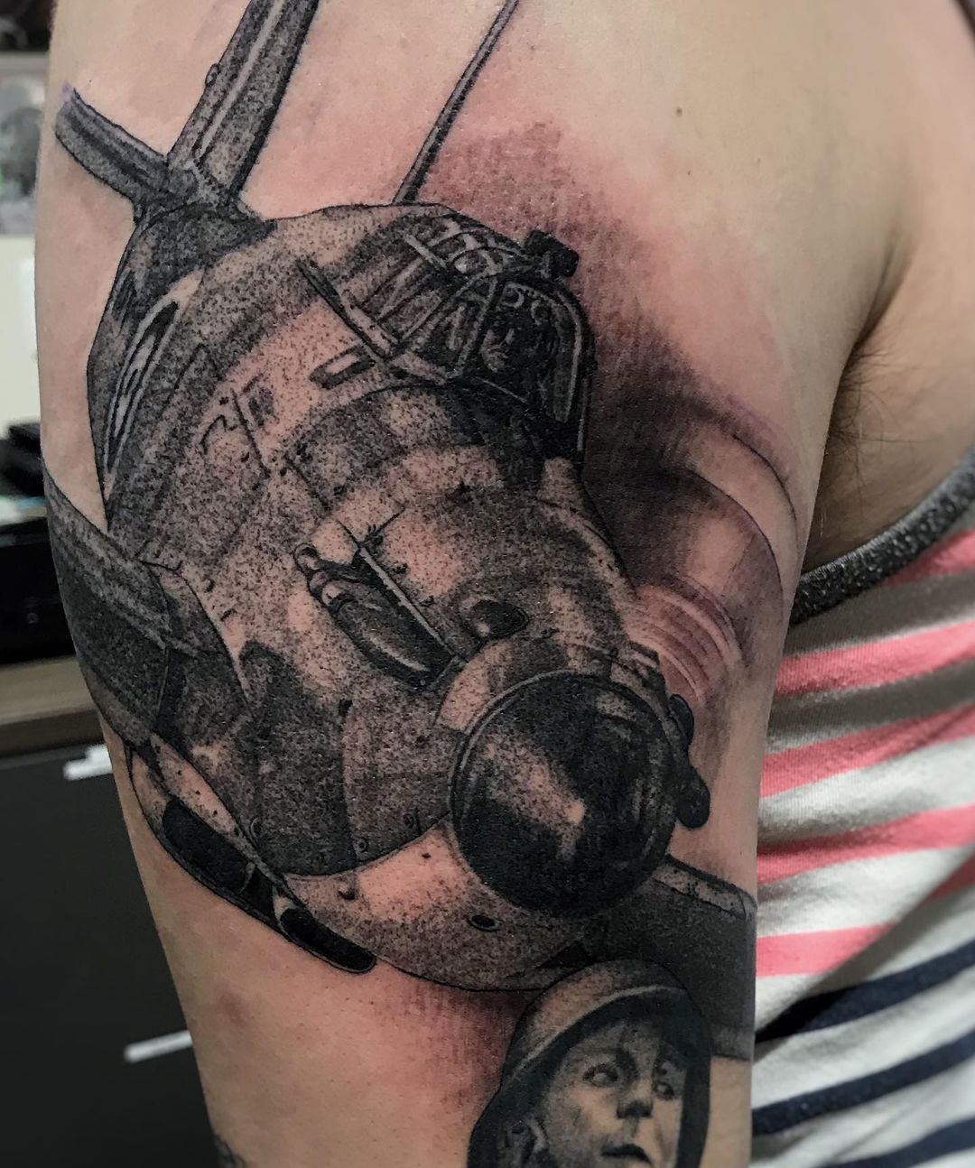 Fighter Pilot Tattoo by Alan Coates at Black Gold Tattoo Co in Edmonton Alberta Canada