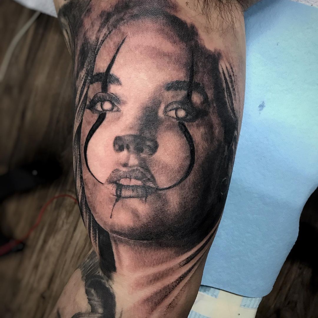 Lady Clown Tattoo by Alan Coates at Black Gold Tattoo Co in Edmonton Alberta Canada