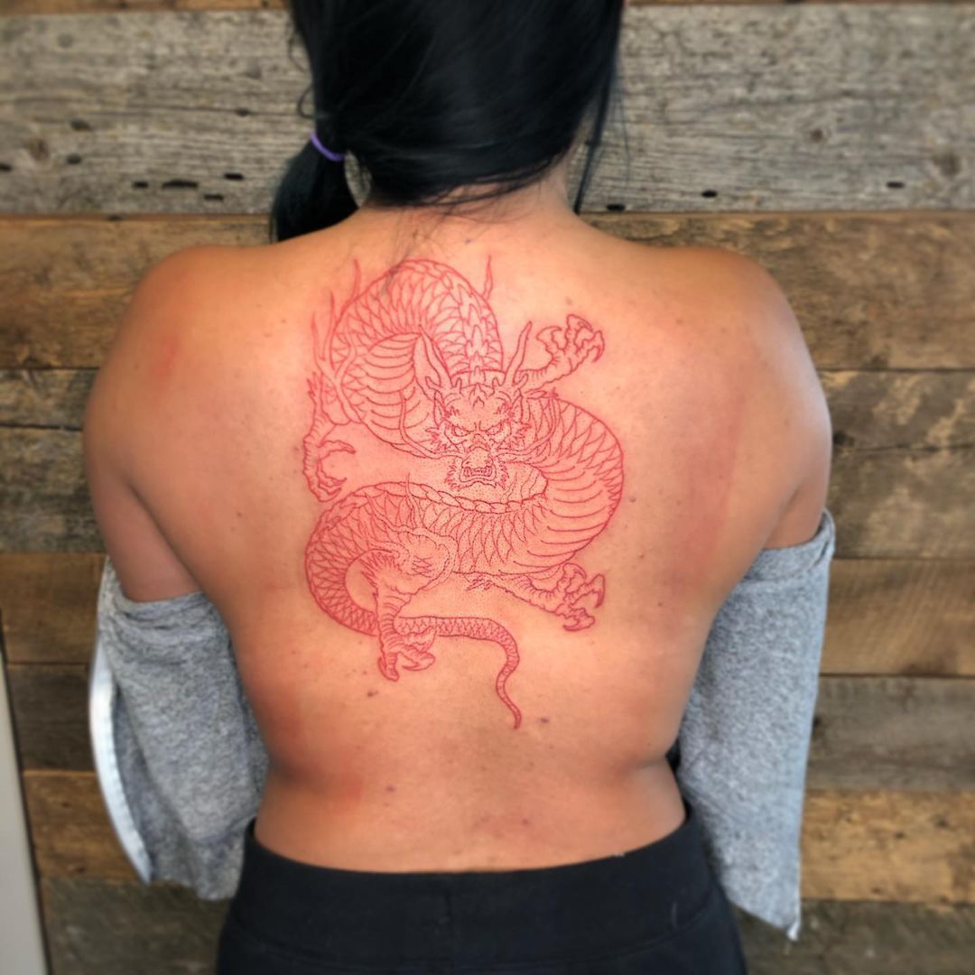 Dragon Back Piece by Curt Semeniuk at Crimson Empire Tattoo in Edmonton Alberta Canada