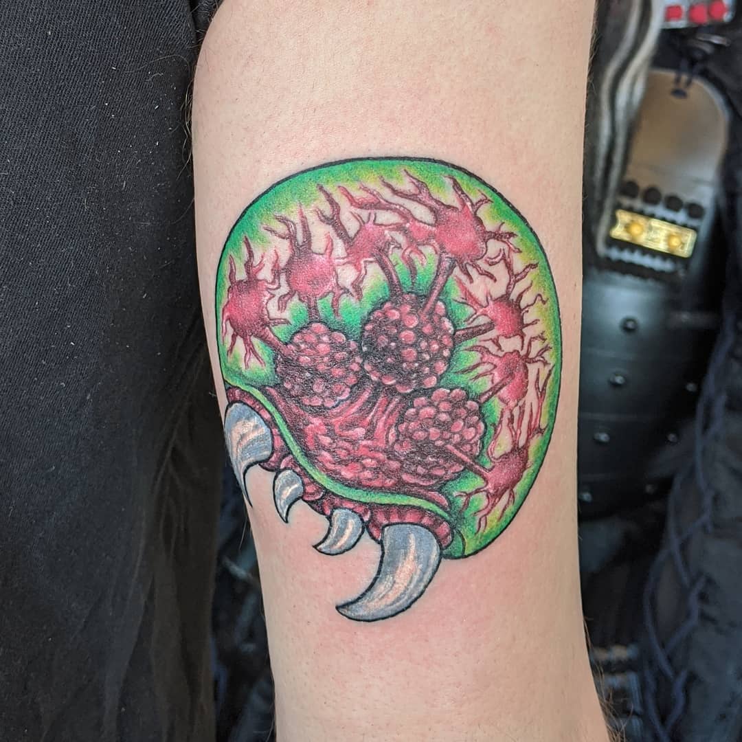 Metroid Tattoo by Sheila Anderson at Crimson Empire Tattoo in Edmonton Alberta Canada