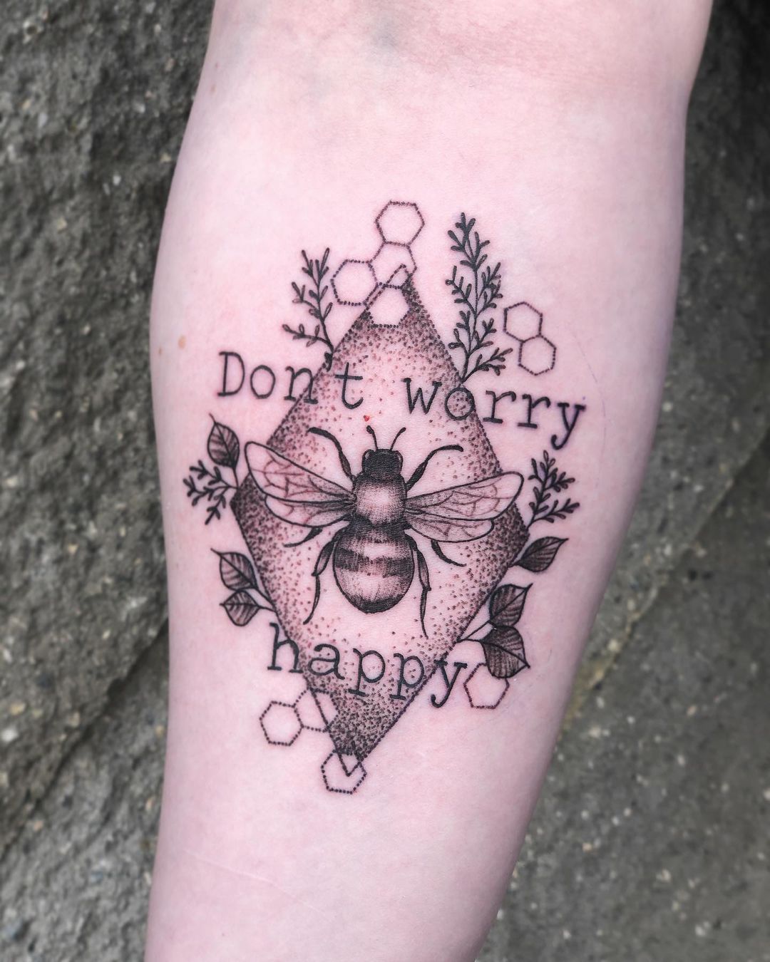 Bee Tattoo by Vanessa Spezowka at Crimson Empire Tattoo in Edmonton Alberta Canada